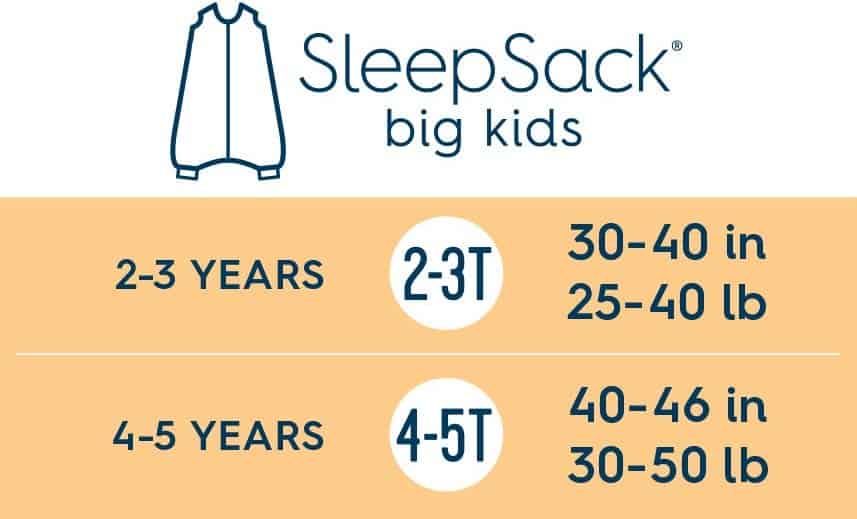 Halo early walker sales sleepsack size chart